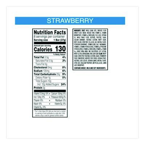 Kellogg's Nutri-Grain Soft Baked Breakfast Bars, Strawberry, 1.3 oz, 8/Box (35902)