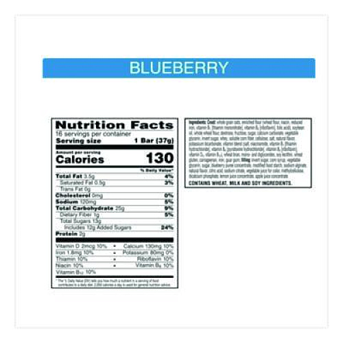 Kellogg's Nutri-Grain Soft Baked Breakfast Bars, Blueberry, Indv Wrapped 1.3 oz Bar, 16/Box (35745)