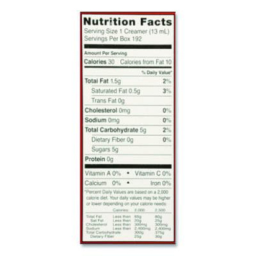 International Delight Flavored Liquid Non-Dairy Coffee Creamer, Hazelnut, 0.44 oz Mini Cups, 192 Cups/Carton (UPC0256100)