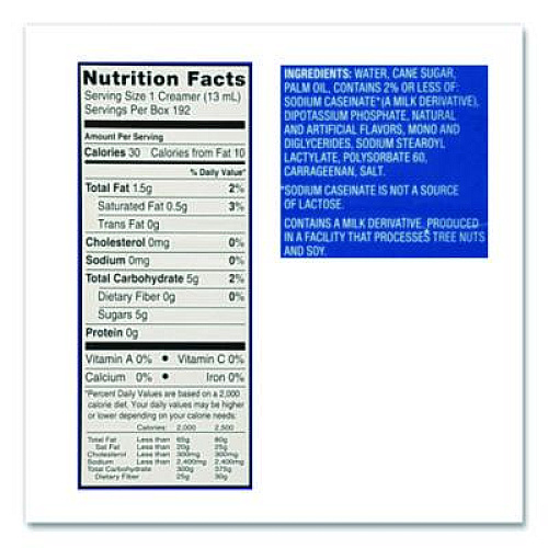 International Delight Flavored Liquid Non-Dairy Coffee Creamer, French Vanilla, 0.44 oz Mini Cups, 48/Box (02282)
