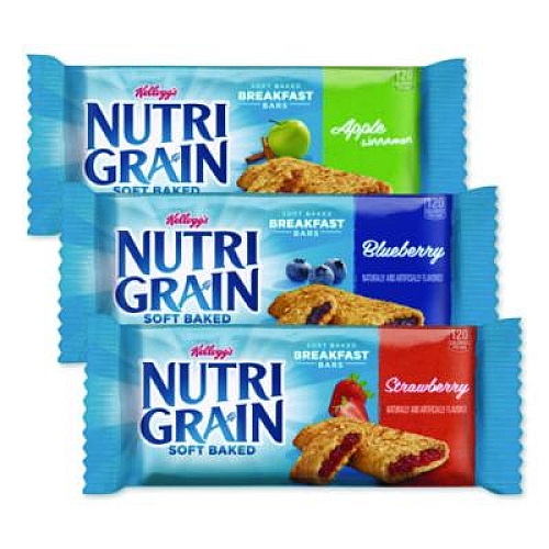 Kellogg's Nutri-Grain Soft Baked Breakfast Bars, Assorted, 1.3 oz Bar, 48/Carton (22000508)