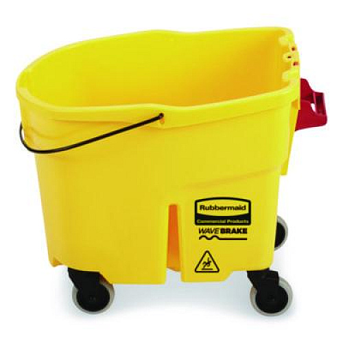 Rubbermaid Commercial WaveBrake 2.0 Bucket, 8.75 gal, Plastic, Yellow (FG757088YEL)