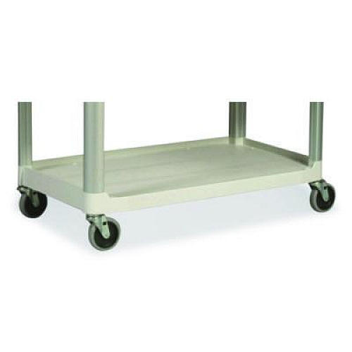 Rubbermaid Commercial Xtra Utility Cart with Open Sides, Plastic, 3 Shelves, 300 lb Capacity, 40.63" x 20" x 37.81", Off-White (409100CM)