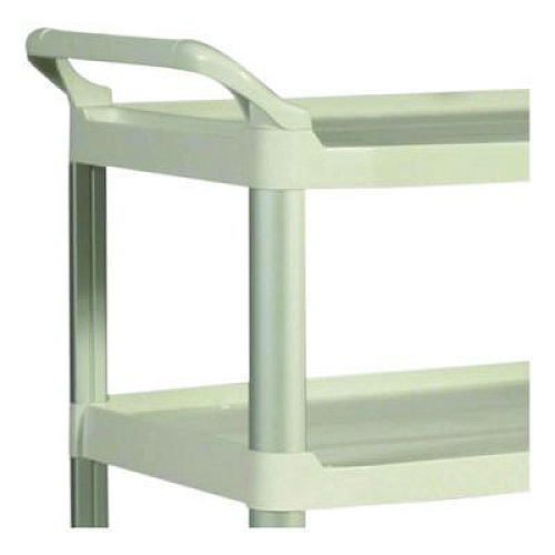 Rubbermaid Commercial Xtra Utility Cart with Open Sides, Plastic, 3 Shelves, 300 lb Capacity, 40.63" x 20" x 37.81", Off-White (409100CM)
