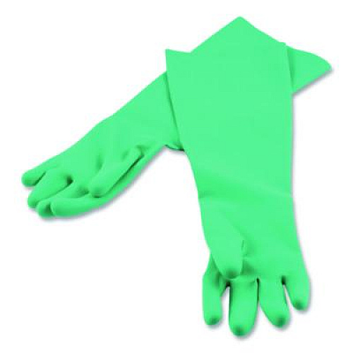 San Jamar Nitrile Dishwashing Gloves, 21" Long, Large, Green, Pair (19NUL)