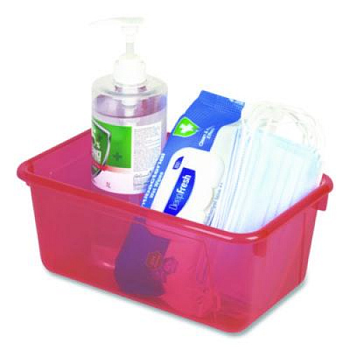 Storex Cubby Bins, 12.2" x 7.8" x 5.1", Assorted Candy Colors, 5/Carton (62490U05C)