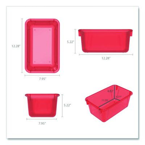 Storex Cubby Bins, 12.2" x 7.8" x 5.1", Assorted Candy Colors, 5/Carton (62490U05C)