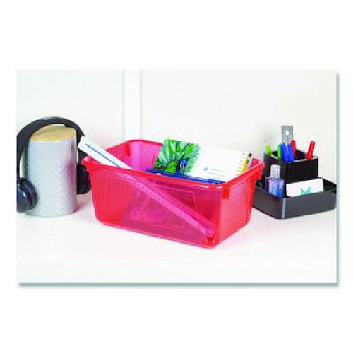 Storex Cubby Bins, 12.2" x 7.8" x 5.1", Assorted Candy Colors, 5/Carton (62490U05C)