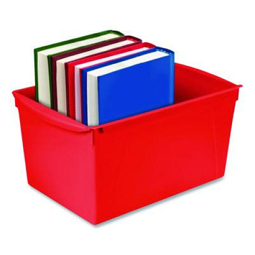 Storex Double XL Wide Interlocking Book Bins, 9.2" x 14.5" x 7", Assorted Bright Colors, 6/Carton (71126E06C)