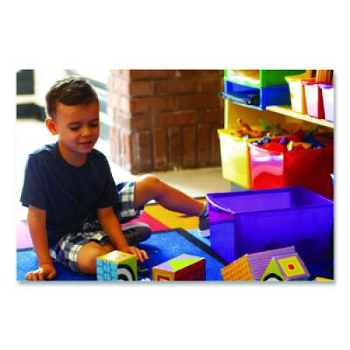 Storex Double XL Wide Interlocking Book Bins, 9.2" x 14.5" x 7", Assorted Bright Colors, 6/Carton (71126E06C)