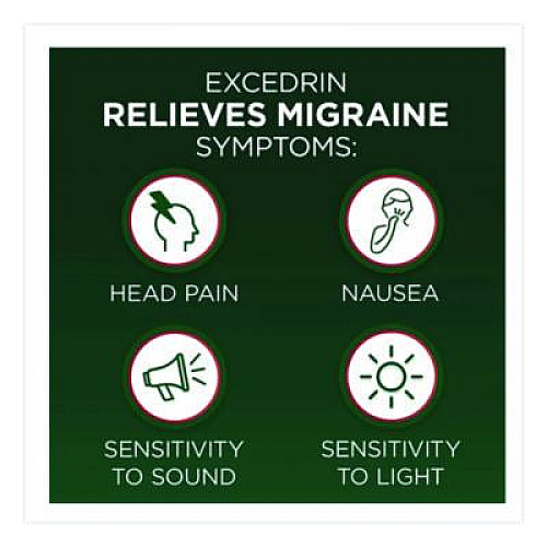 Excedrin Migraine Caplets, 2 Tablets/Packet, 30 Packets/Box (64498)