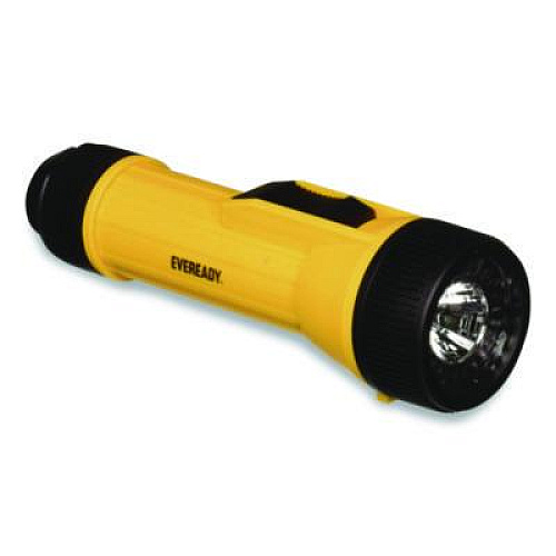Eveready LED Industrial Economy Flashlight, 2 D Batteries (Sold Separately), Yellow/Black (1251L)