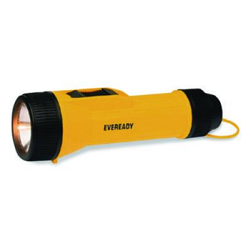 Eveready LED Industrial Economy Flashlight, 2 D Batteries (Sold Separately), Yellow/Black (1251L)
