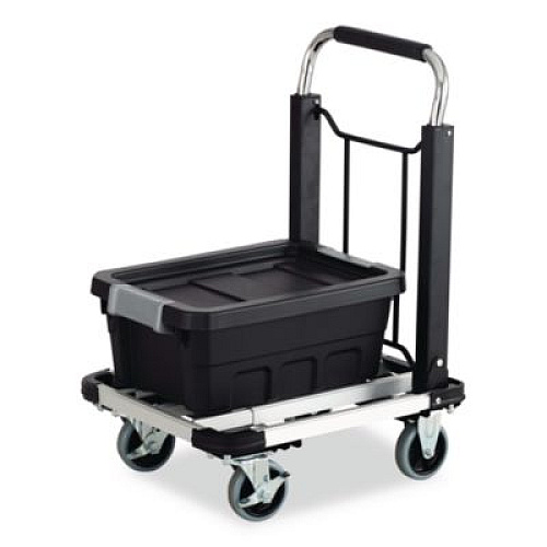 Safco Stow-Away Collapsible Medium Hand Truck, 275 lb Capacity, 19 x 17.75 x 38.75, Aluminum (4062)