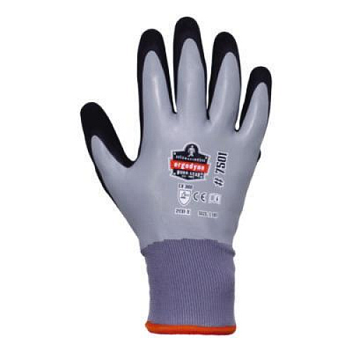 ergodyne ProFlex 7501 Coated Waterproof Winter Gloves, EN388: 2131X, 10" Long, Medium, Gray, Pair (17633)
