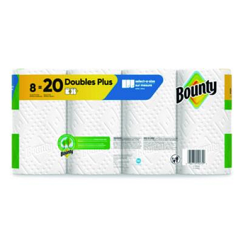 Bounty Select-a-Size Kitchen Roll Paper Towels, 2-Ply, 5.9 x 11, White, 103 Sheets/Double Plus Roll, 8 Rolls/Pack (19274)