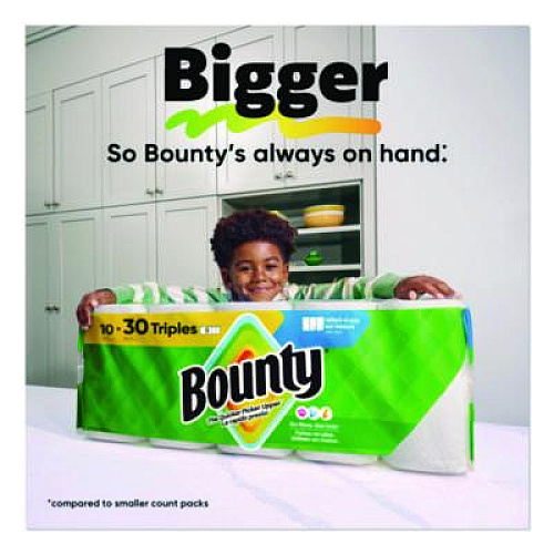 Bounty Select-a-Size Kitchen Roll Paper Towels, 2-Ply, 5.9 x 11, White, 103 Sheets/Double Plus Roll, 8 Rolls/Pack (19274)