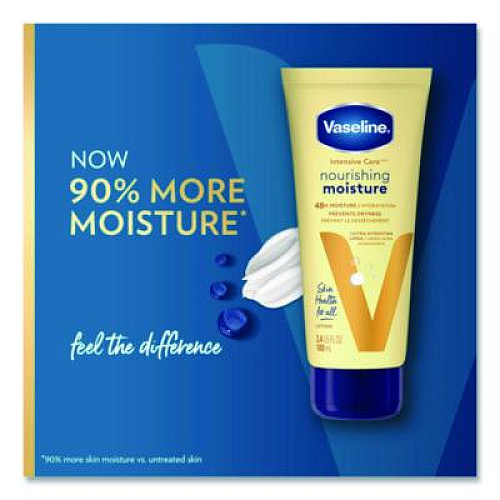 Vaseline Intensive Care Nourishing Moisture Body Lotion, 3.4 oz Squeeze Tube, 12/Carton (04448CT)