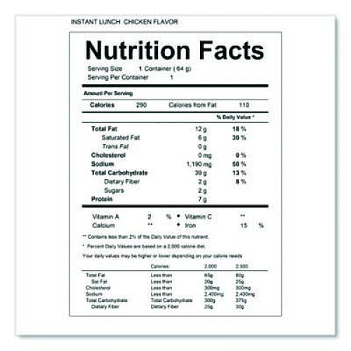 Maruchan Instant Lunch, Chicken, 2.25 oz Cups, 12/Carton (00121)