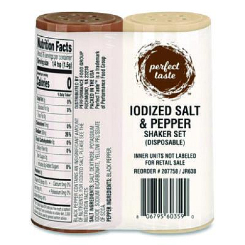 Delectables Salt and Pepper Shaker Combo, 4 oz Salt Dispenser and 1.5 oz Pepper Dispenser (GRN13060)