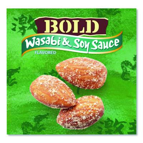 Blue Diamond Wasabi and Soy Sauce Flavored Almonds, 4 oz Bag, 12 Bags/Box (BLU09931)