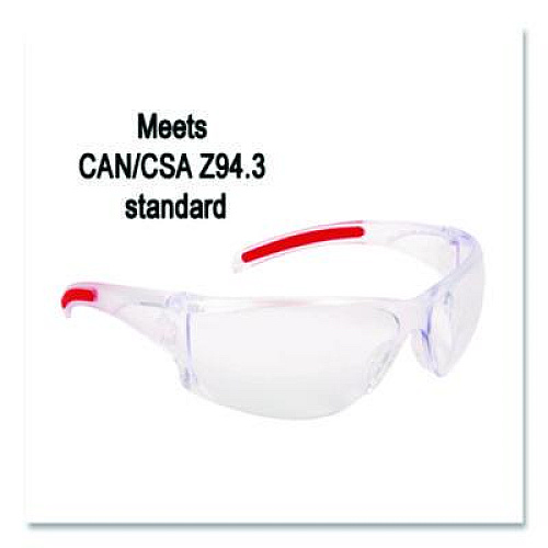 MCR Safety Hulk HK1 Series Safety Glasses, Clear/Red Full Frame, Clear Dual Lens (HK110AF)