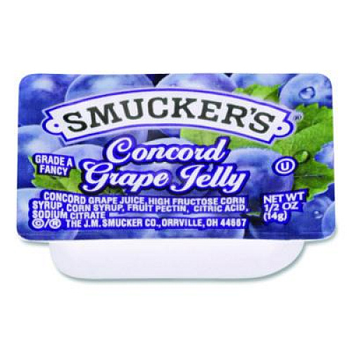 Smucker's Jelly/Jam Plastic Portion Control Cups, Grape, 0.5 oz Cup, 200/Carton (00764)