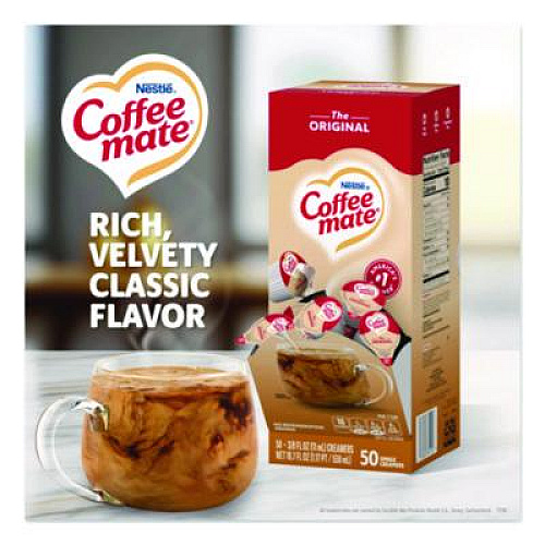 Coffee mate Liquid Coffee Creamer, Original, 0.38 oz Mini Cups, 50/Box, 4 Boxes/Carton (35110CT)