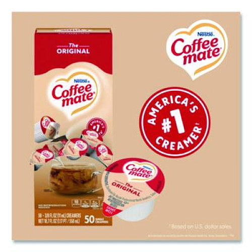 Coffee mate Liquid Coffee Creamer, Original, 0.38 oz Mini Cups, 50/Box (35110BX)