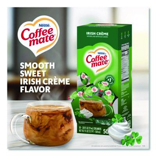 Coffee mate Liquid Coffee Creamer, Irish Cream, 0.38 oz Mini Cups, 50/Box (35112)