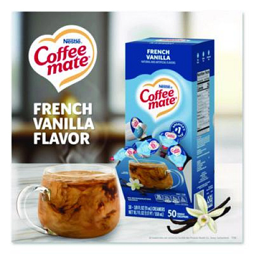Coffee mate Liquid Coffee Creamer, French Vanilla, 0.38 oz Mini Cups, 50/Box (35170BX)