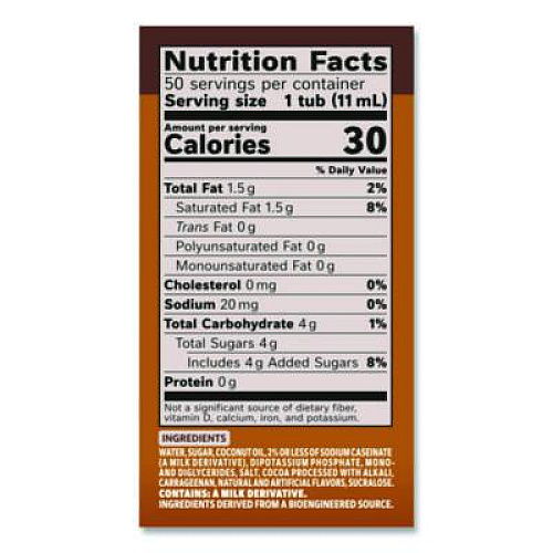 Coffee mate Liquid Coffee Creamer, Snickers, 0.38 oz Mini Cups, 50/Box (61425BX)