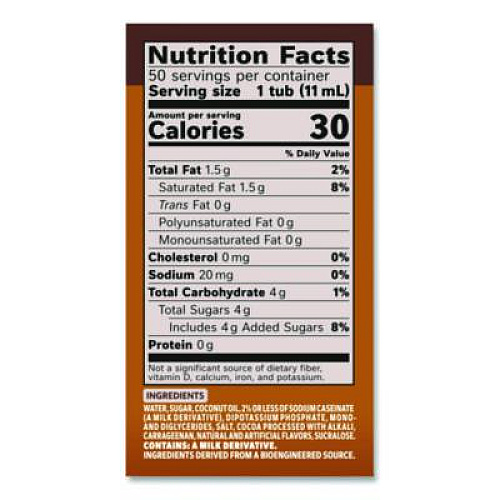 Coffee mate Liquid Coffee Creamer, Snickers, 0.38 oz Mini Cups, 200/Carton (61425CT)
