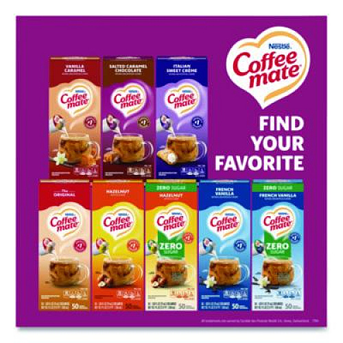 Coffee mate Liquid Coffee Creamer, Salted Caramel Chocolate, 0.38 oz Mini Cups, 50/Box, 4 Boxes/Carton (77197CT)