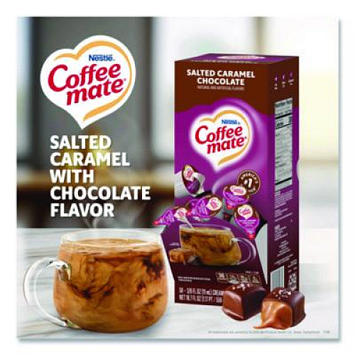 Coffee mate Liquid Coffee Creamer, Salted Caramel Chocolate, 0.38 oz Mini Cups, 50/Box (77197)