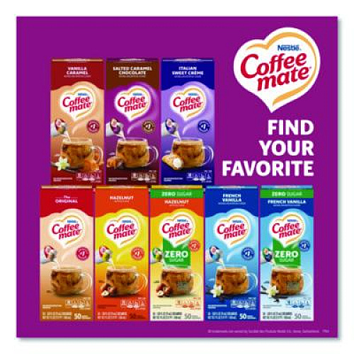 Coffee mate Liquid Coffee Creamer, Salted Caramel Chocolate, 0.38 oz Mini Cups, 50/Box (77197)