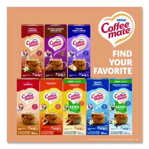 Coffee mate Liquid Coffee Creamer, Vanilla Caramel, 0.38 oz Mini Cups, 50/Box, 4 Boxes/Carton (79129CT)