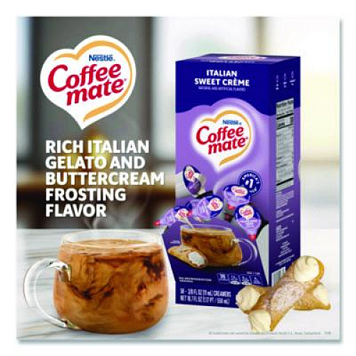 Coffee mate Liquid Coffee Creamer, Italian Sweet Cream, 0.38 oz Mini Cups, 50/Box (84652)