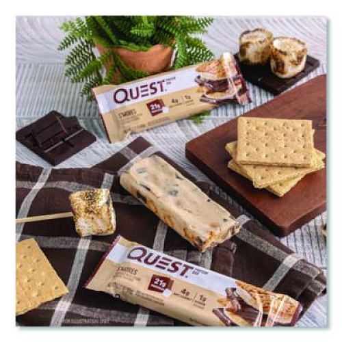 Quest Protein Bars, S'mores, 2.12 oz Bar, 12 Bars/Box (00123)