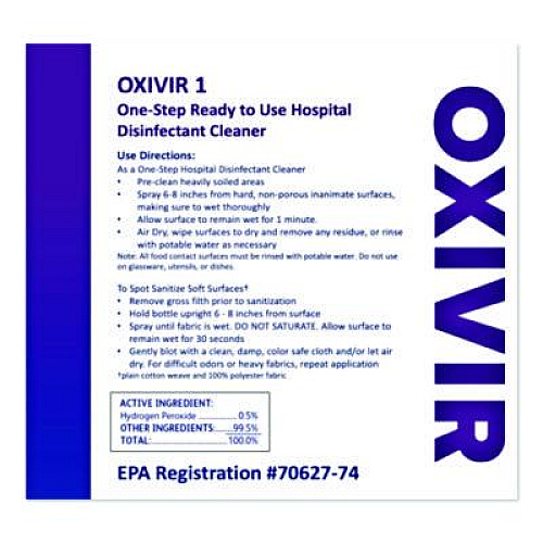 Diversey Oxivir Five 16 Concentrate Replacement Bottle, 32 oz, White (9D12226631)