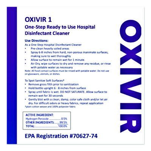 Diversey Oxivir TB Disinfectant Wipes, 7 x 6, White, 60/Canister, 12 Canisters/Carton (5388471)