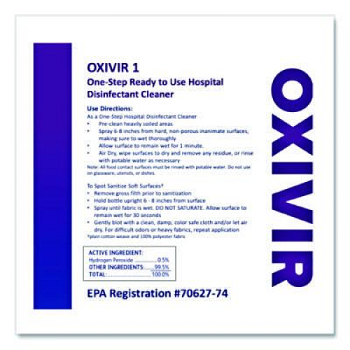 Diversey Oxivir TB Disinfectant Wipes Refill, 11 x 12, Unscented, White, 160 Wipes/Refill Pouch, 4 Refill Pouches/Carton (100823906)