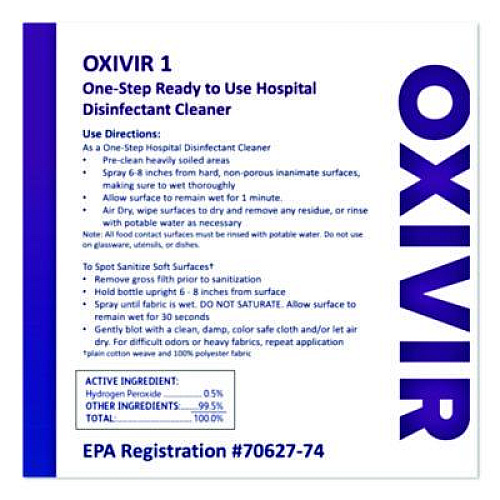 Diversey Oxivir Five 16 Concentrate One Step Disinfectant Cleaner, 1.4 L SmartDose, 2/Carton (5019296)