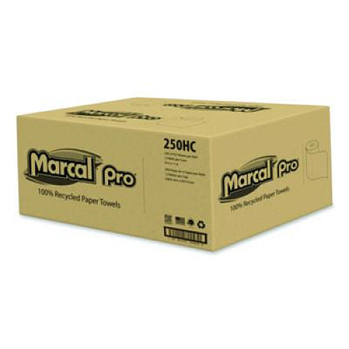 Marcal 100% Premium Recycled Kitchen Roll Towels, 2-Ply, 11 x 8.8, White, 12 Rolls/Carton (250HC)