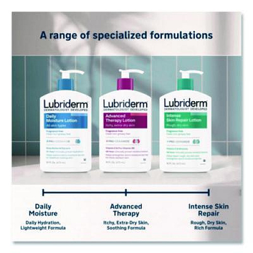 Lubriderm Skin Therapy Hand and Body Lotion, 16 oz Pump Bottle, Fragrance-Free (48323EA)