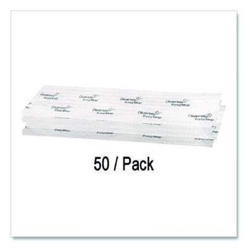 Diversey EasyMop Microfiber Dust Mop Pads, 16 x 5.3, White, 50/Pack (D1232214)