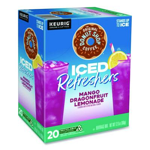The Original Donut Shop ICED Refreshers K-Cup Pods, Mango Dragonfruit Lemonade, 20/Box (0532)