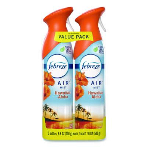 Febreze AIR, Hawaiian Aloha, 8.8 oz Aerosol Spray, 2/Pack, 3 Packs/Carton (17342)