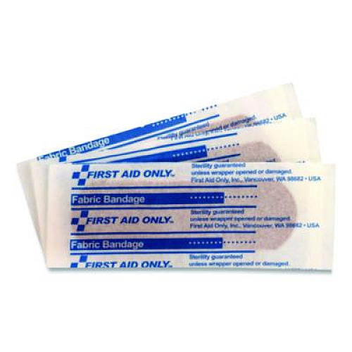 First Aid Only Fabric Adhesive Bandages, 1 x 3, 16/Box (1008)
