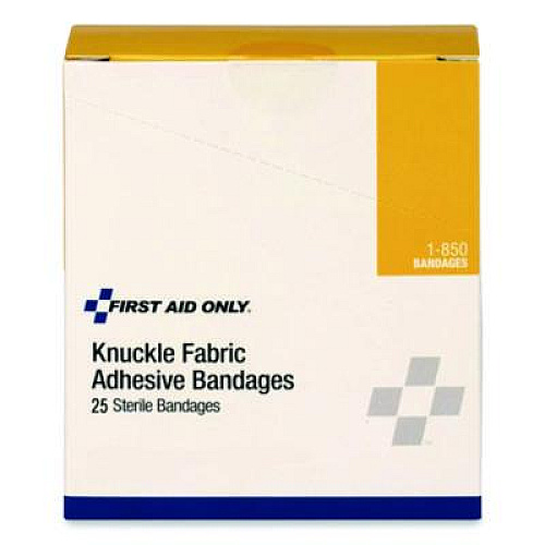 First Aid Only Heavy Woven Knuckle Bandages, Sterile, Individually Wrapped, 50/Box (1850)